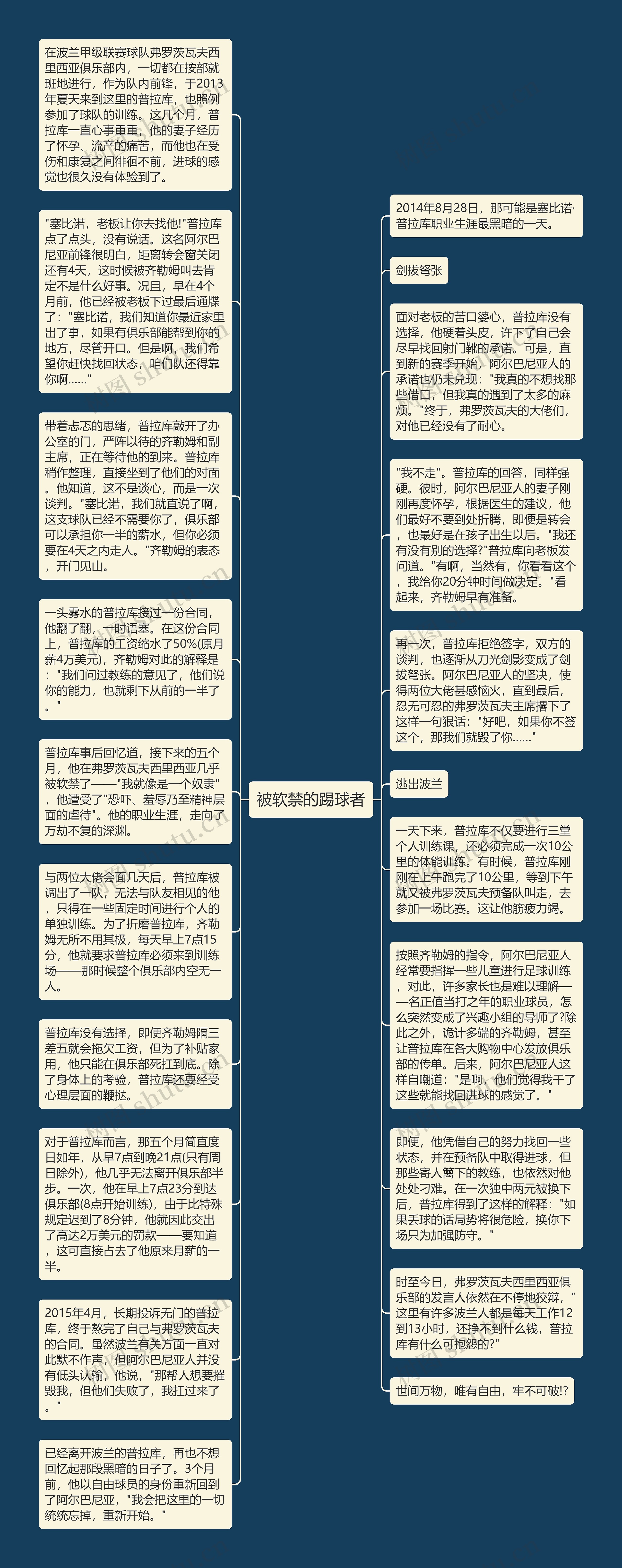 被软禁的踢球者思维导图