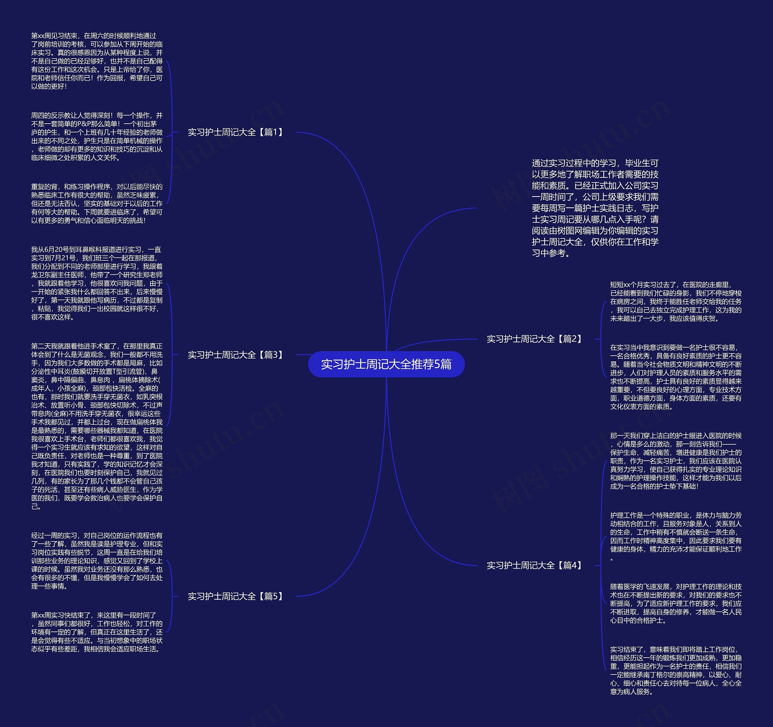 实习护士周记大全推荐5篇思维导图