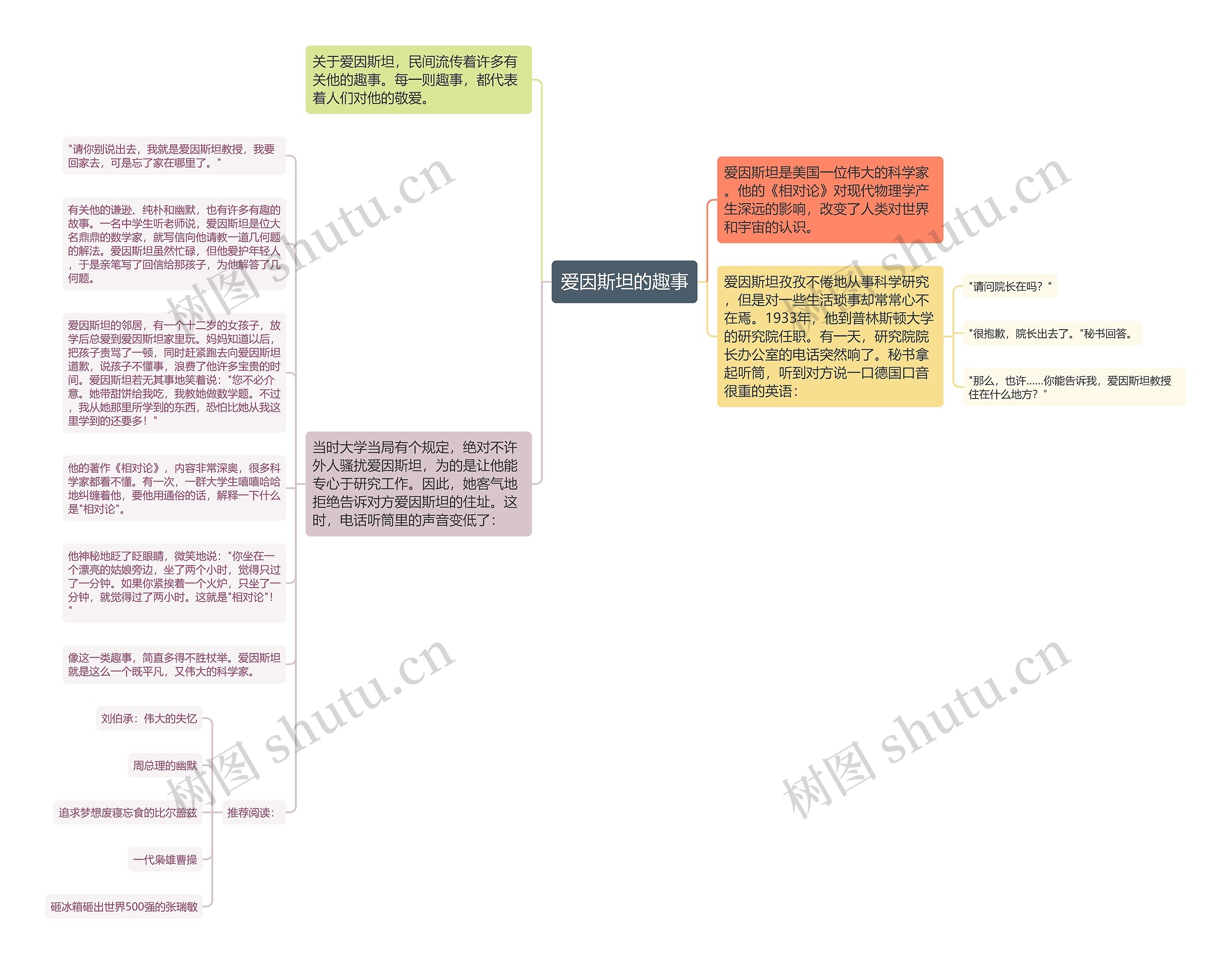 爱因斯坦的趣事思维导图