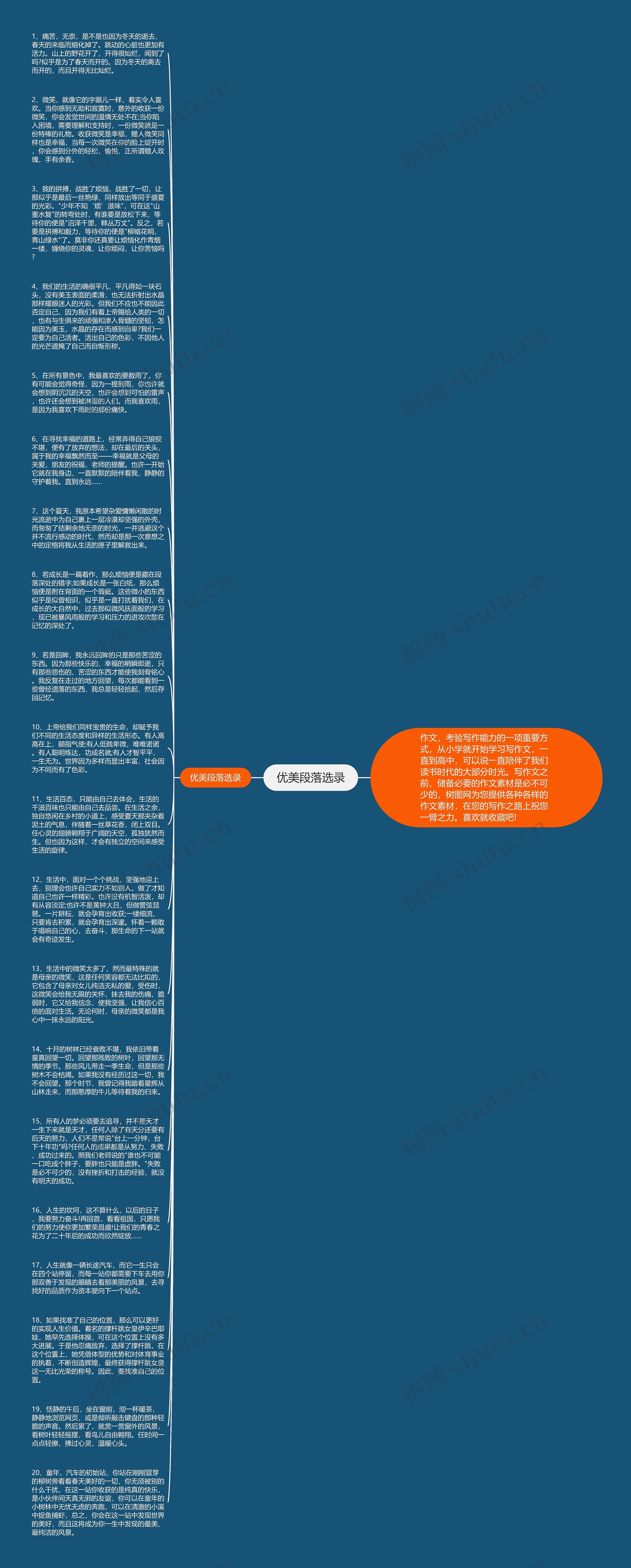 优美段落选录思维导图