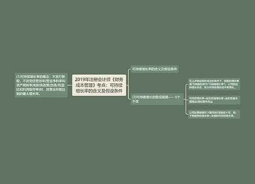 2019年注册会计师《财务成本管理》考点：可持续增长率的含义及假设条件