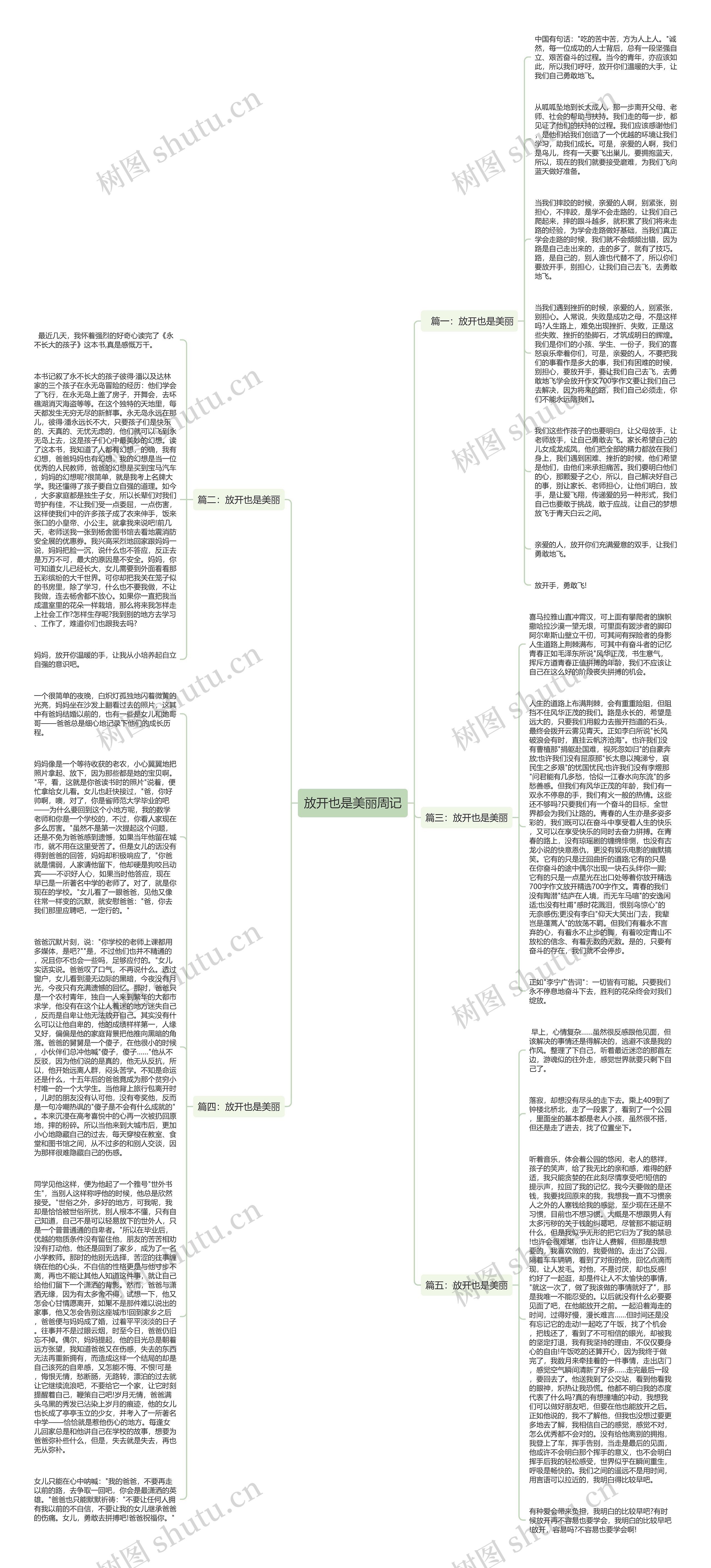 放开也是美丽周记思维导图