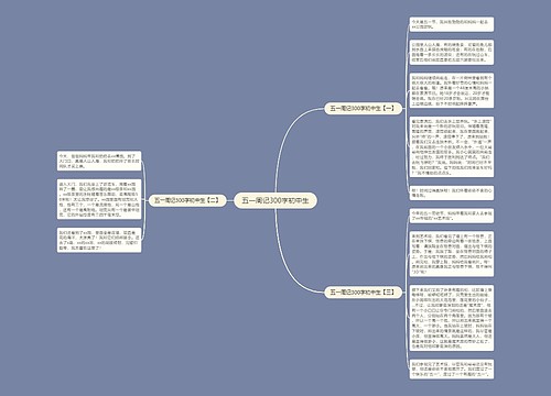 五一周记300字初中生