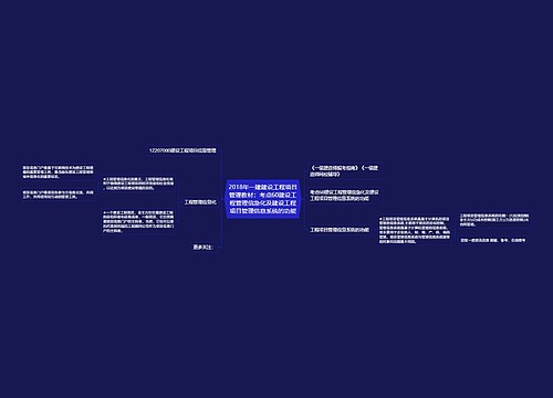 2018年一建建设工程项目管理教材：考点60建设工程管理信急化及建设工程项目管理信息系统的功能