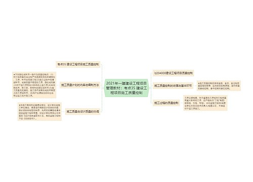 2021年一建建设工程项目管理教材：考点35 建设工程项目施工质量控制