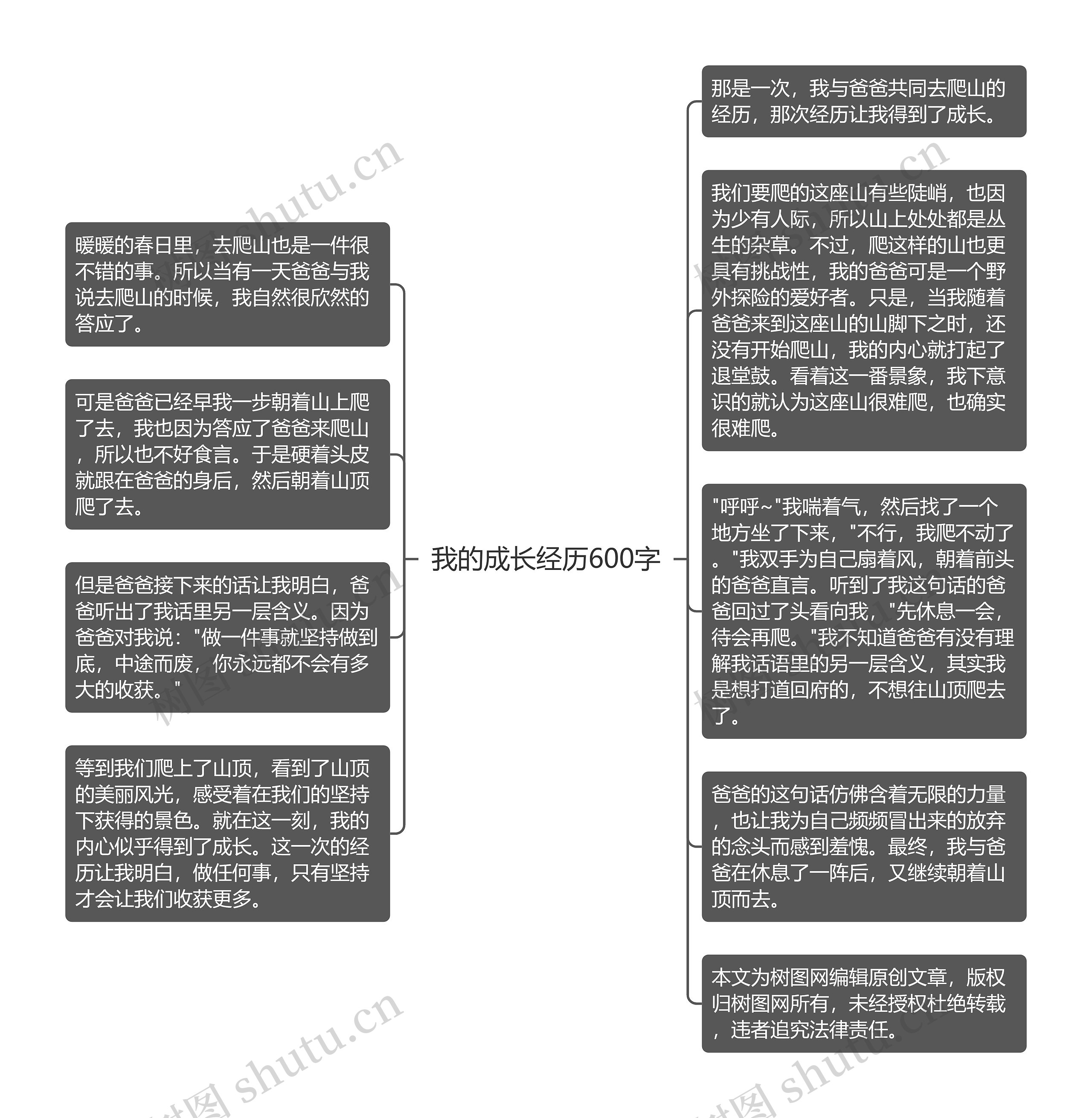 我的成长经历600字思维导图