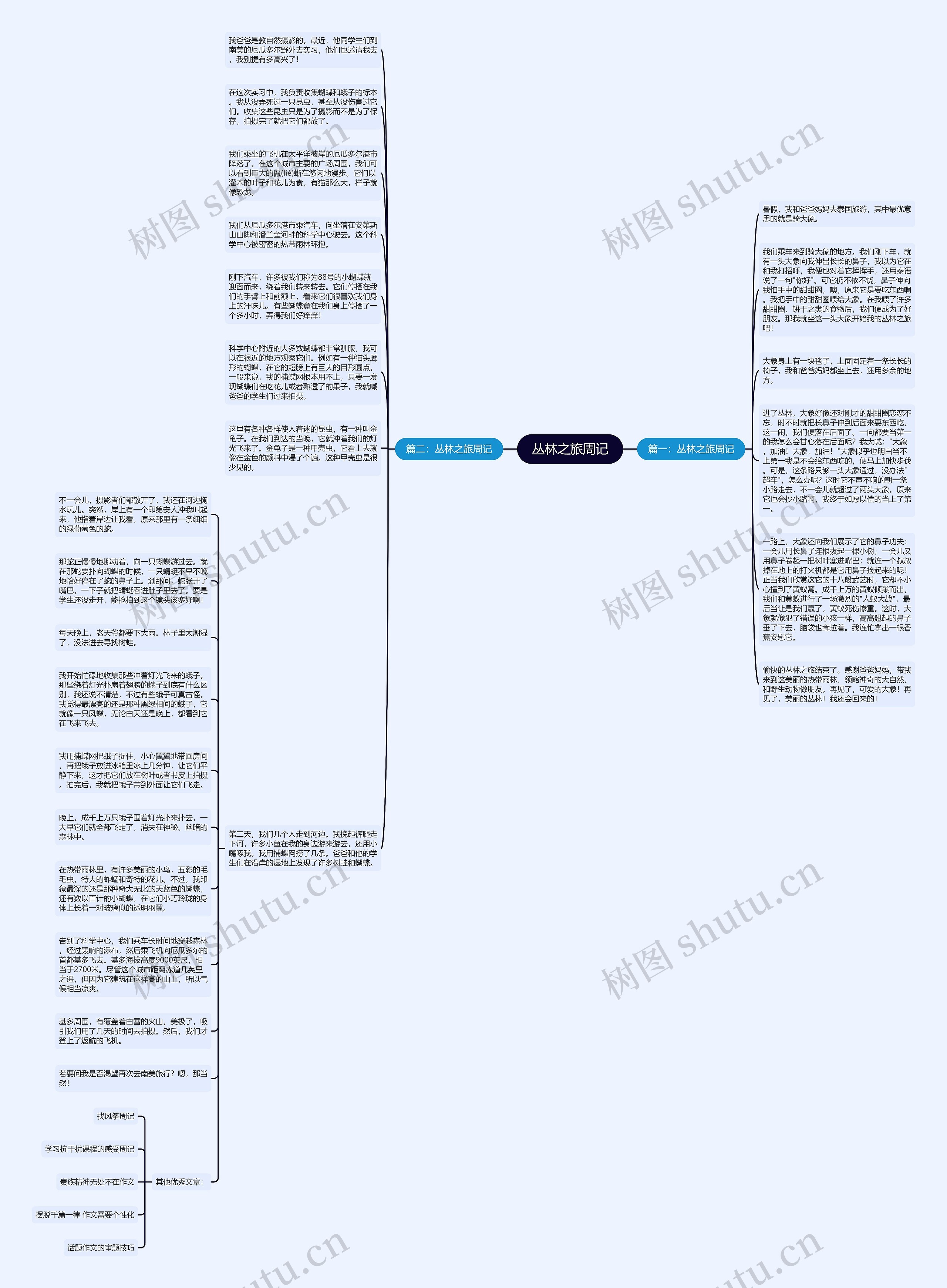 丛林之旅周记思维导图