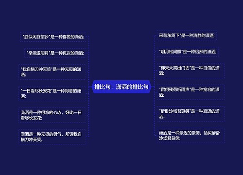 排比句：潇洒的排比句