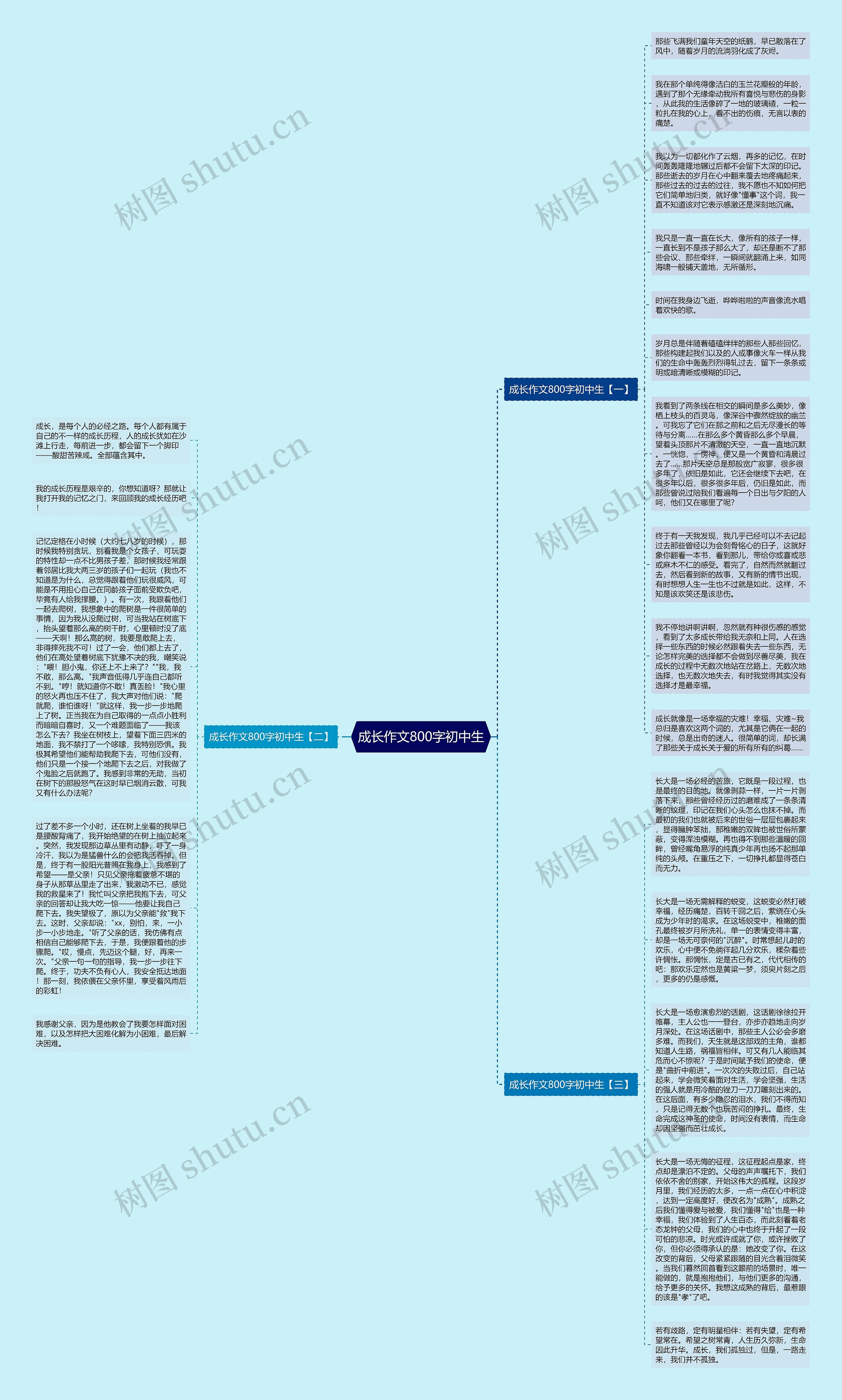 成长作文800字初中生思维导图