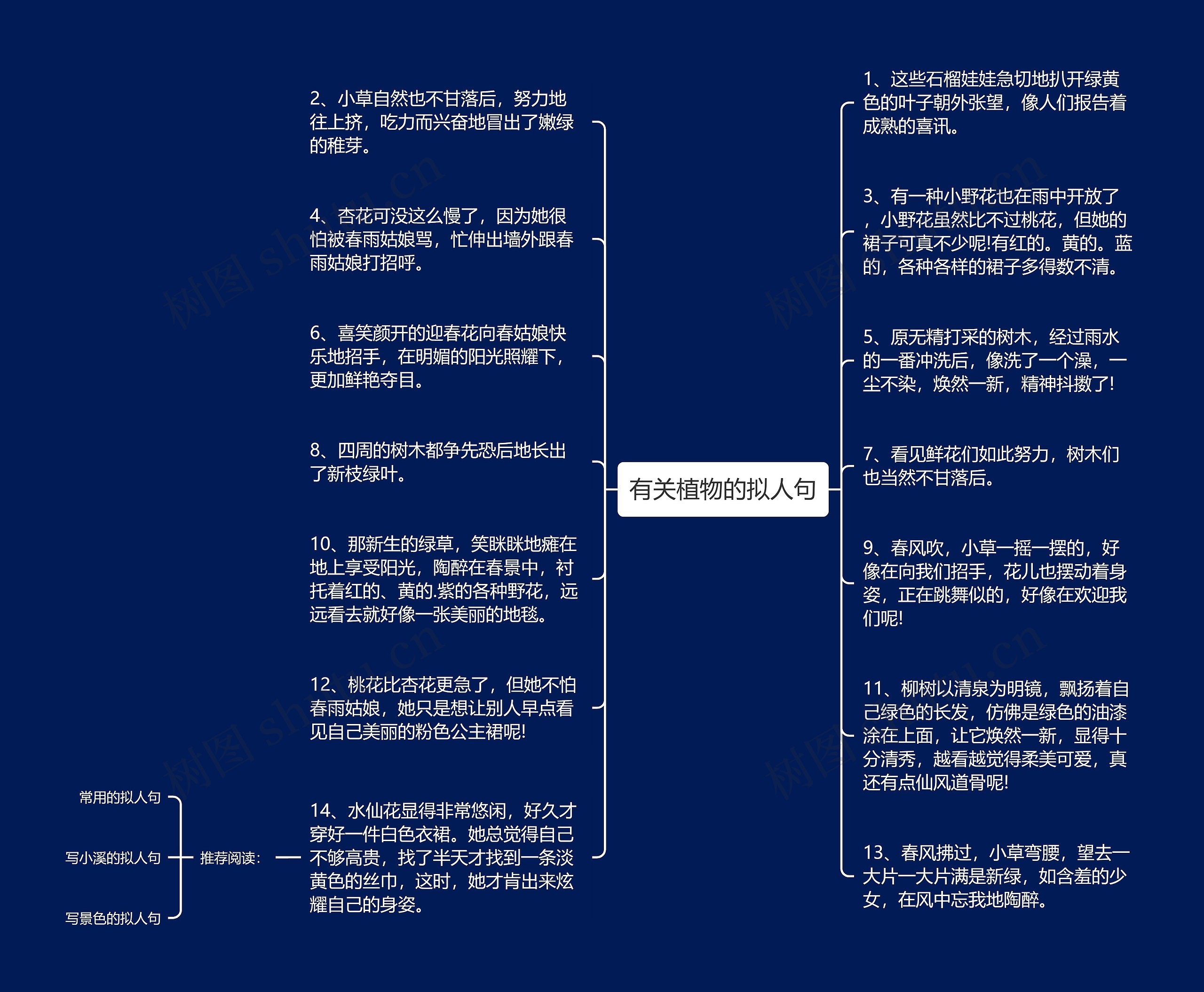 有关植物的拟人句