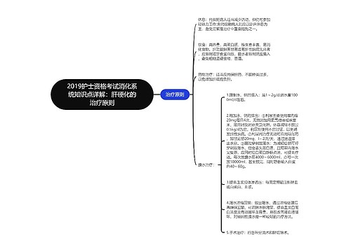 2019护士资格考试消化系统知识点详解：肝硬化的治疗原则