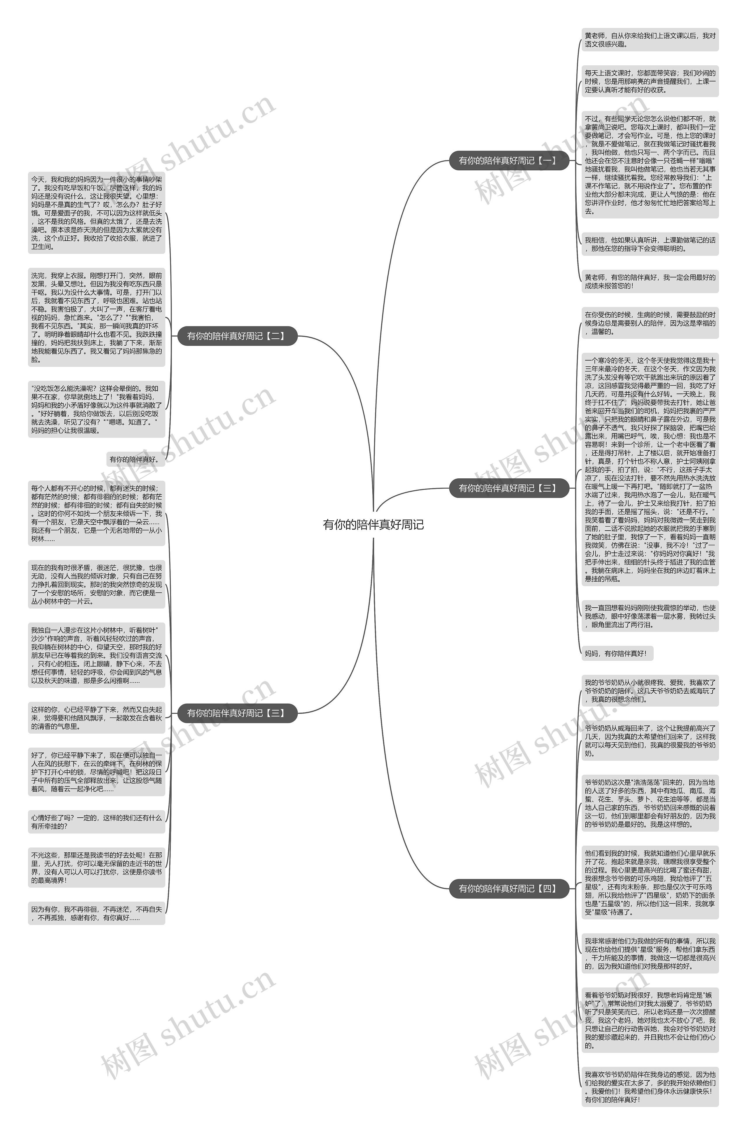 有你的陪伴真好周记思维导图