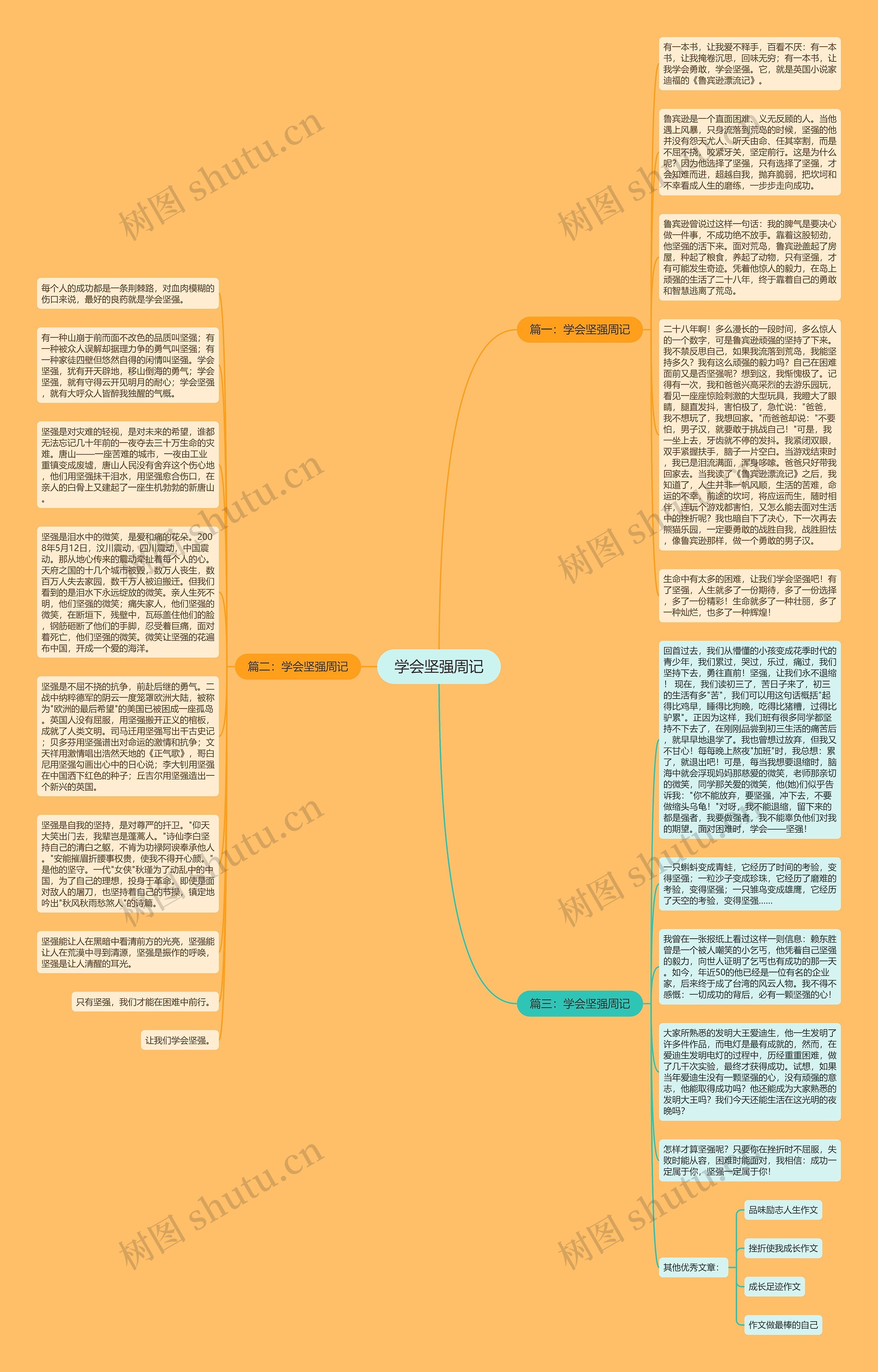 学会坚强周记思维导图
