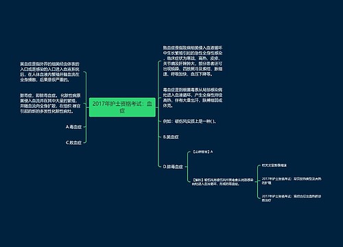 2017年护士资格考试：血症