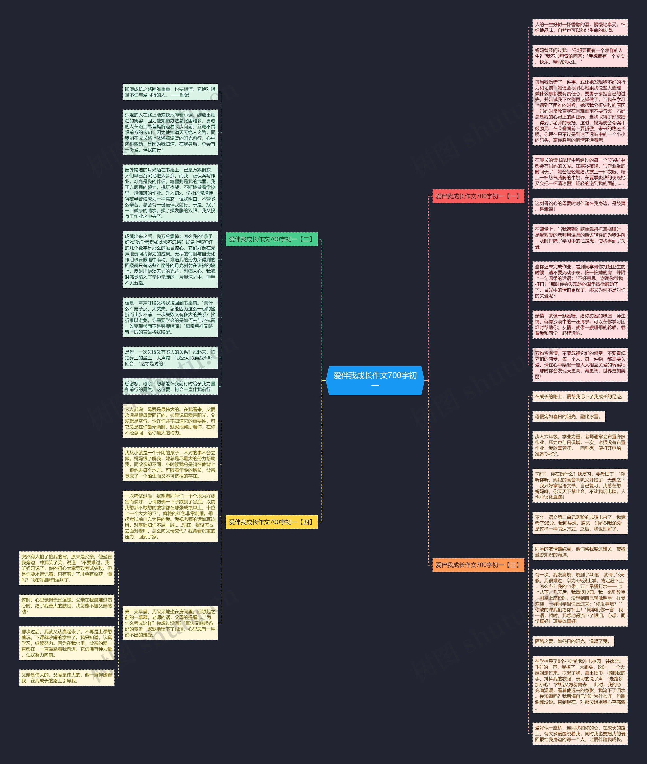 爱伴我成长作文700字初一思维导图