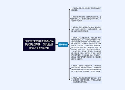 2019护士资格考试消化系统知识点详解：消化性溃疡病人的健康教育