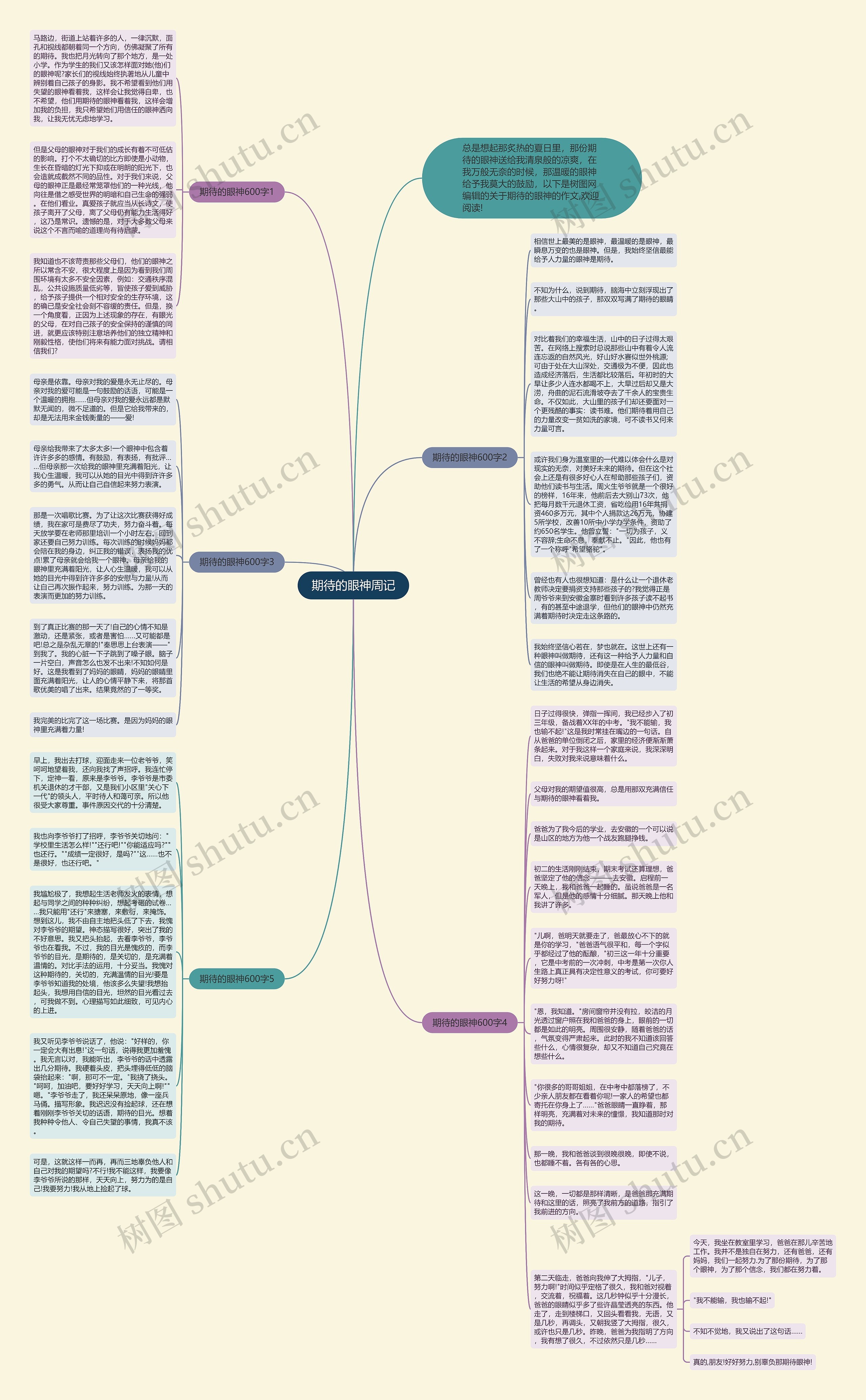 期待的眼神周记思维导图