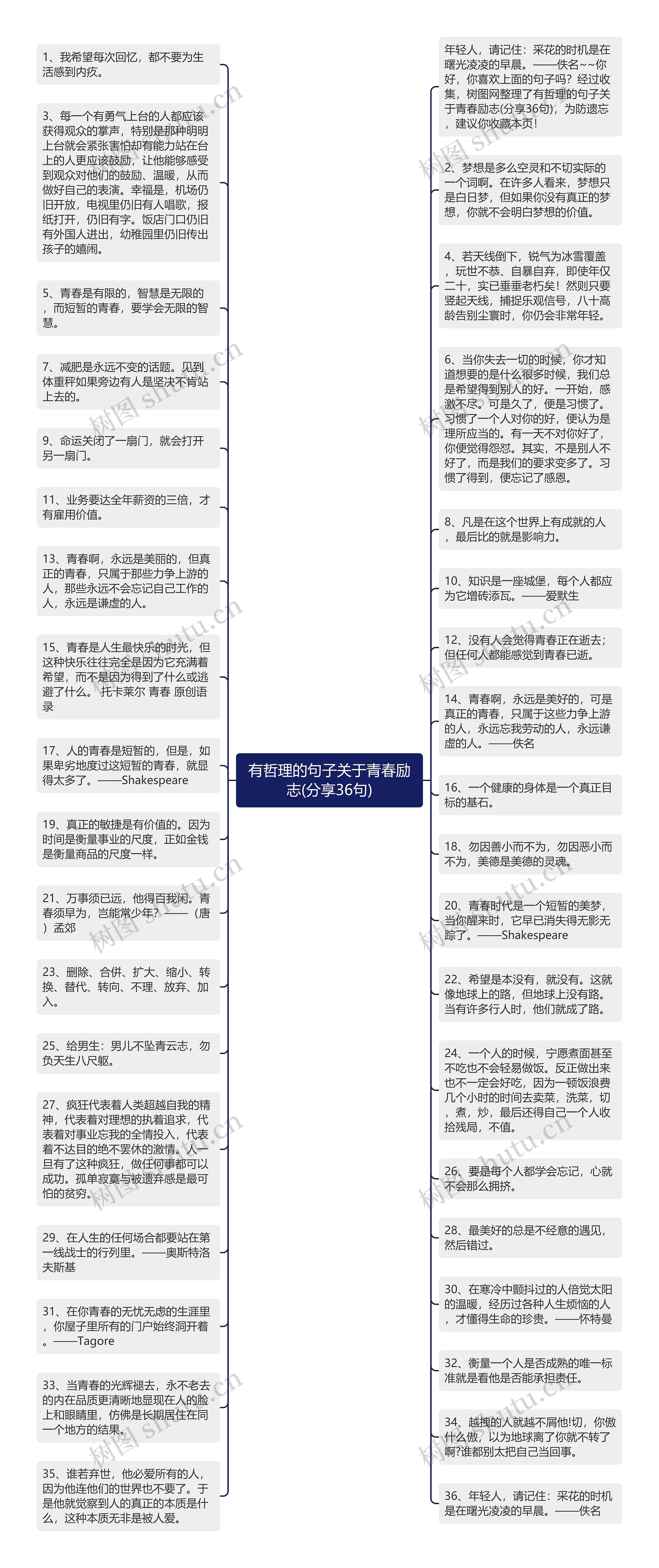 有哲理的句子关于青春励志(分享36句)思维导图