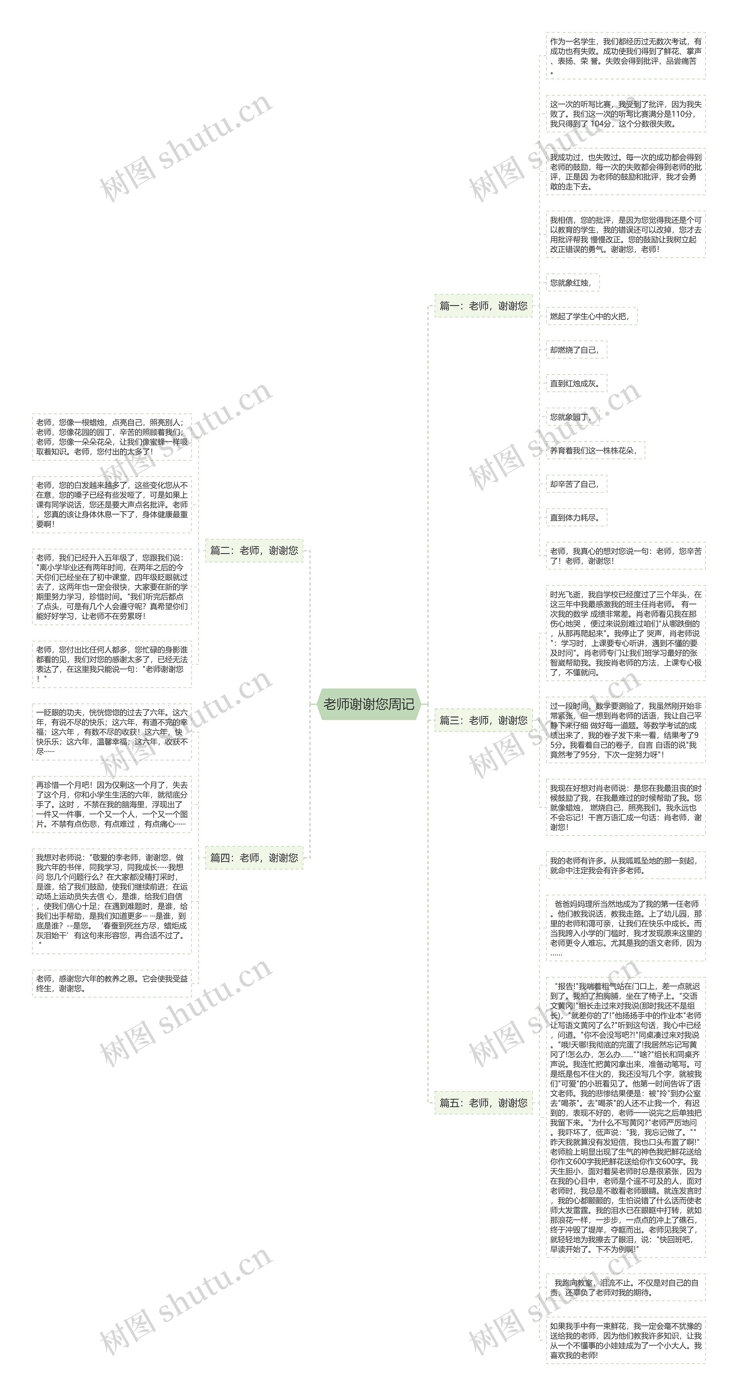 老师谢谢您周记思维导图