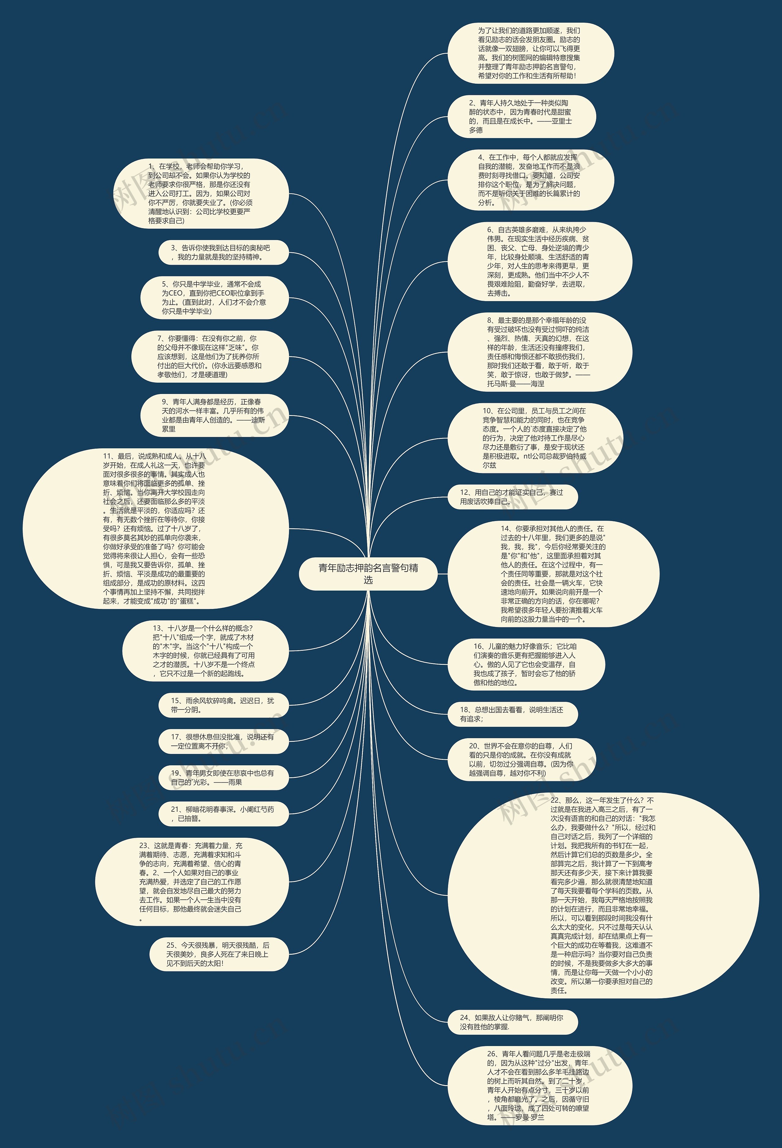青年励志押韵名言警句精选思维导图