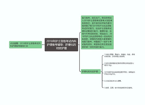 2018年护士资格考试内科护理备考辅导：肝硬化的对症护理