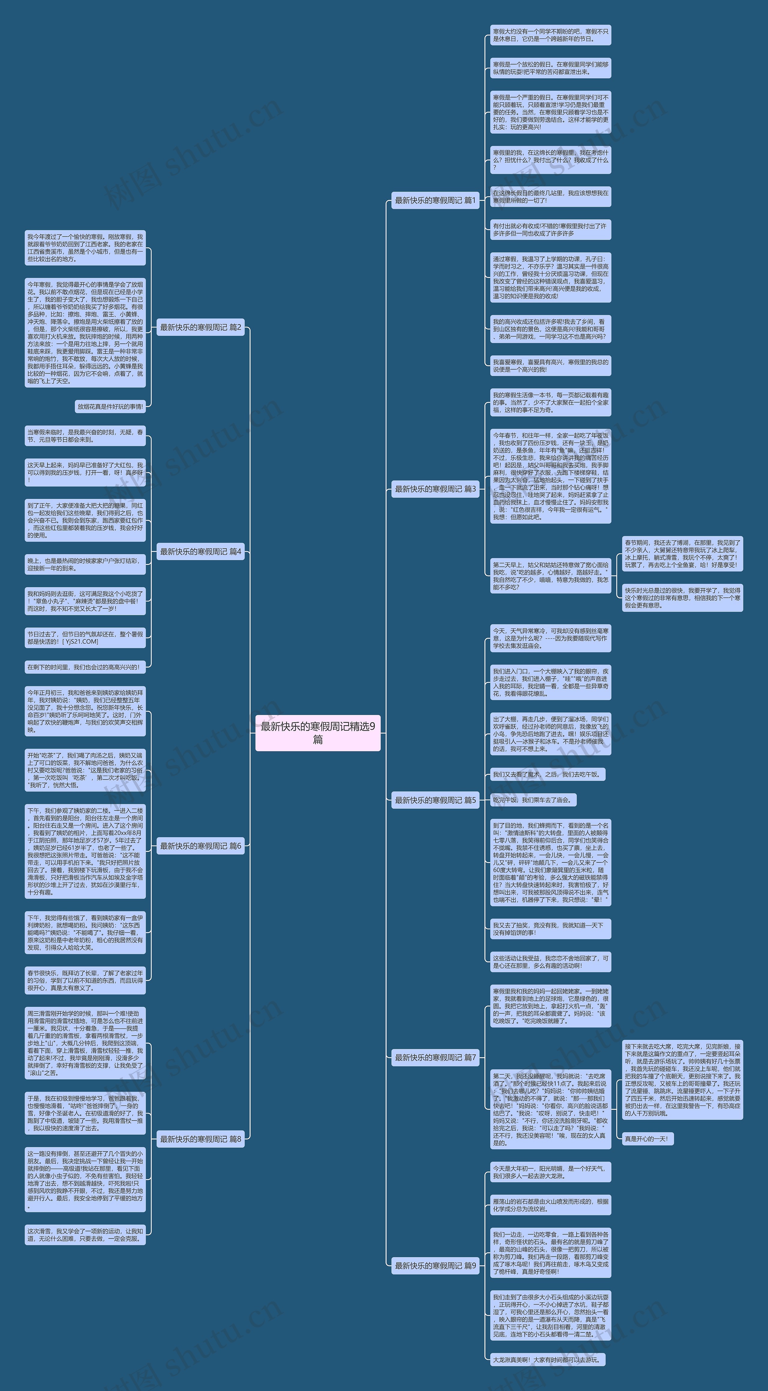 最新快乐的寒假周记精选9篇思维导图