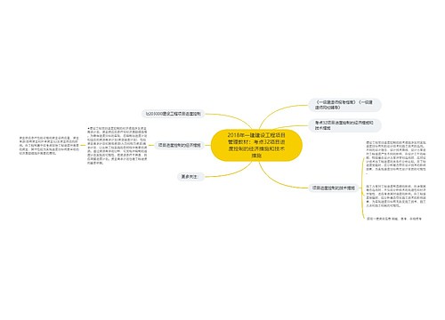 2018年一建建设工程项目管理教材：考点32项目进度控制的经济措施和技术措施