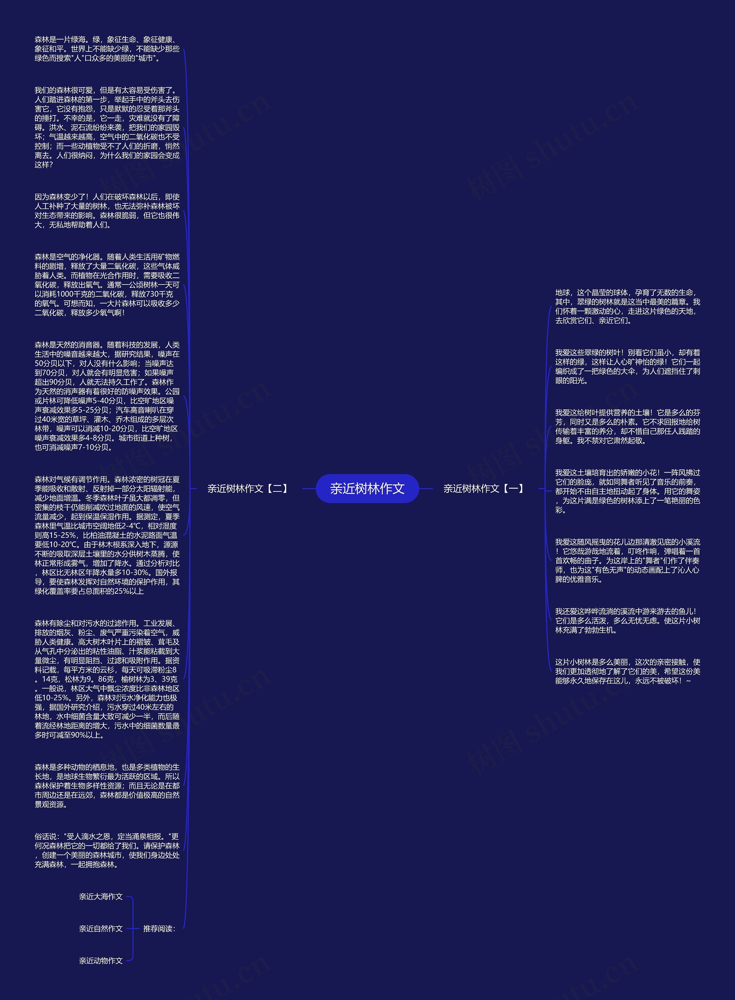 亲近树林作文思维导图