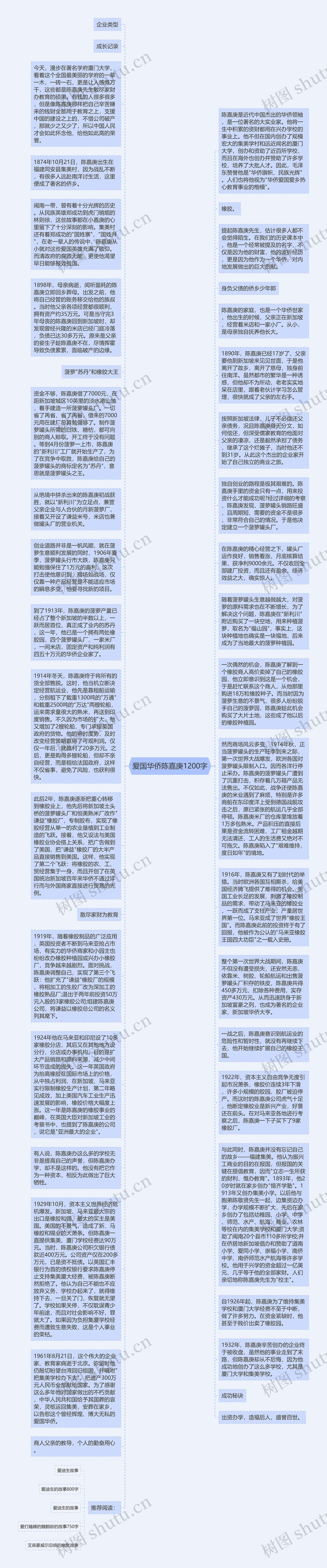 爱国华侨陈嘉庚1200字思维导图