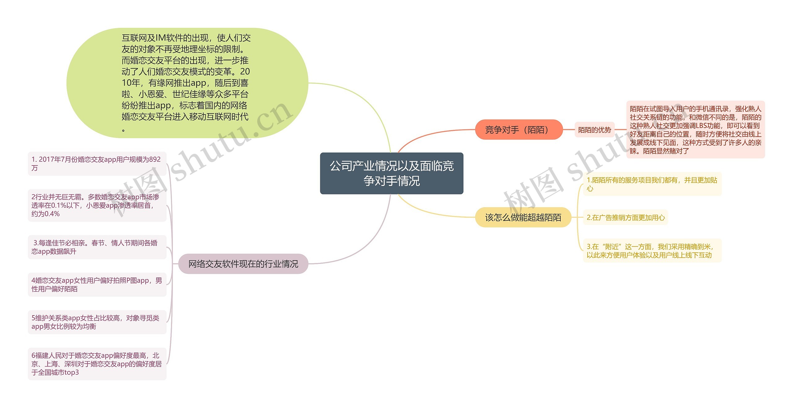 公司产业情况以及面临竞争对手情况思维导图