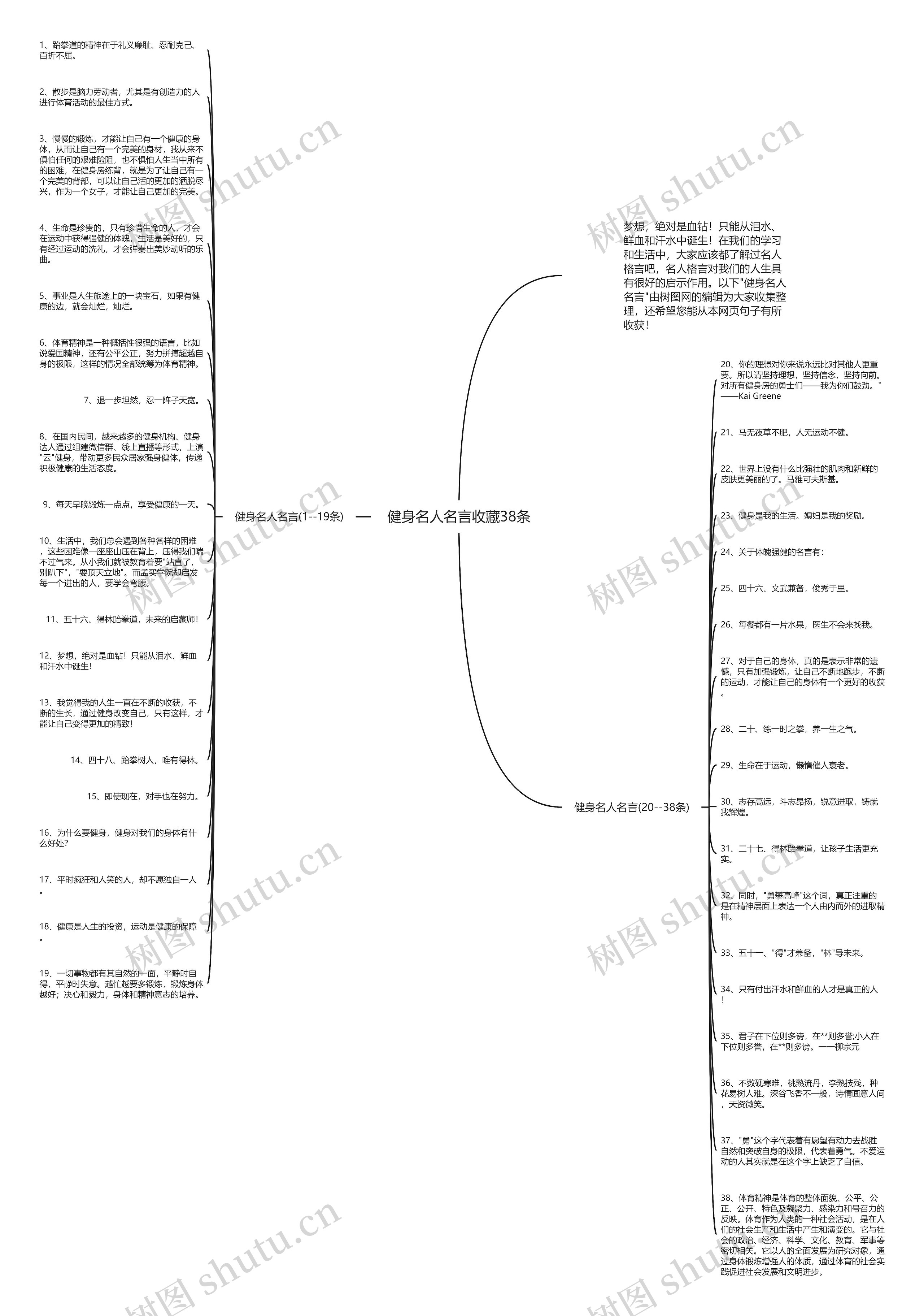 健身名人名言收藏38条思维导图