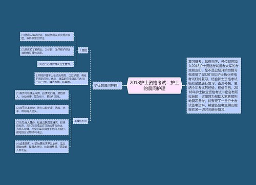 2018护士资格考试：护士的晨间护理