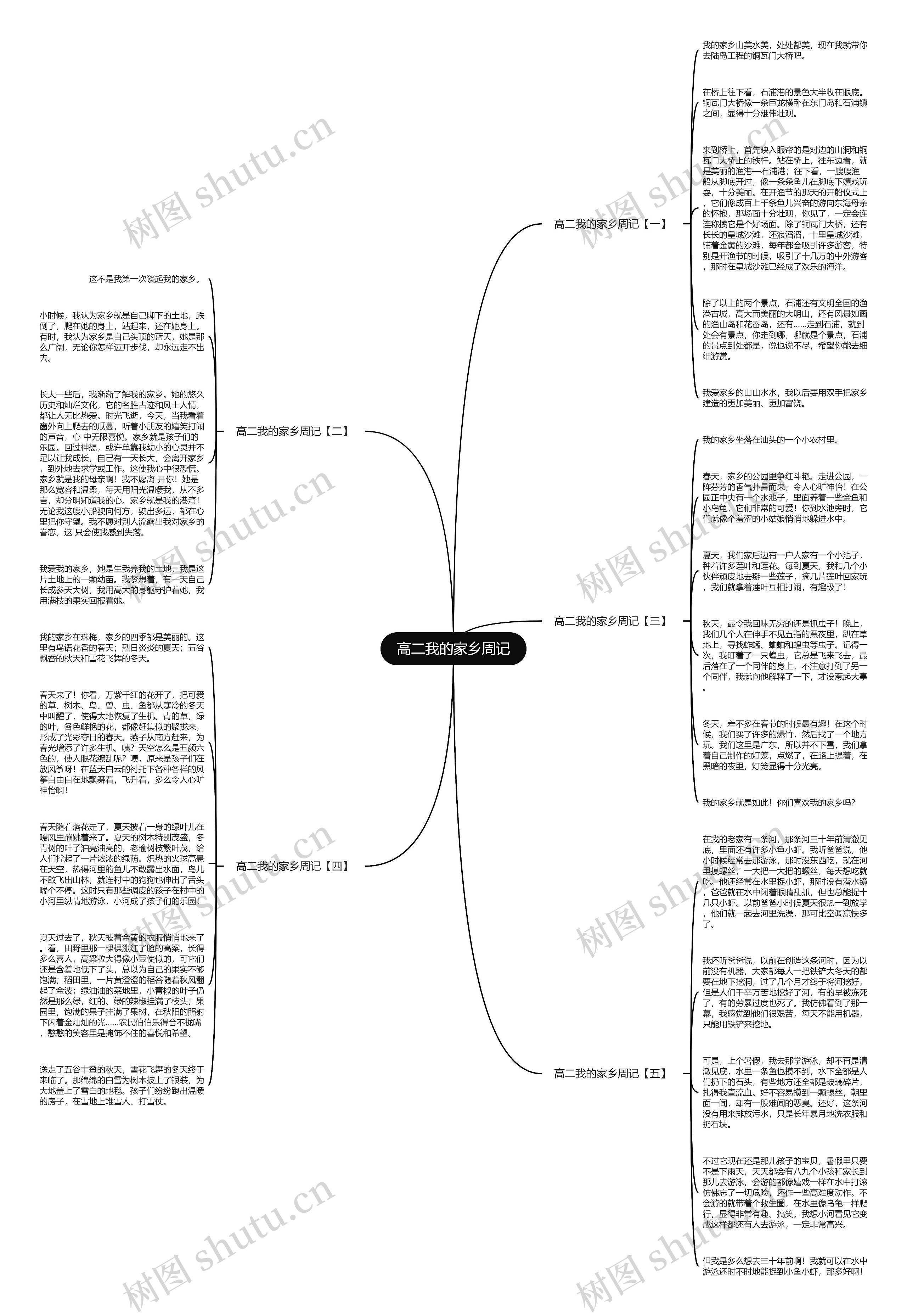 高二我的家乡周记思维导图