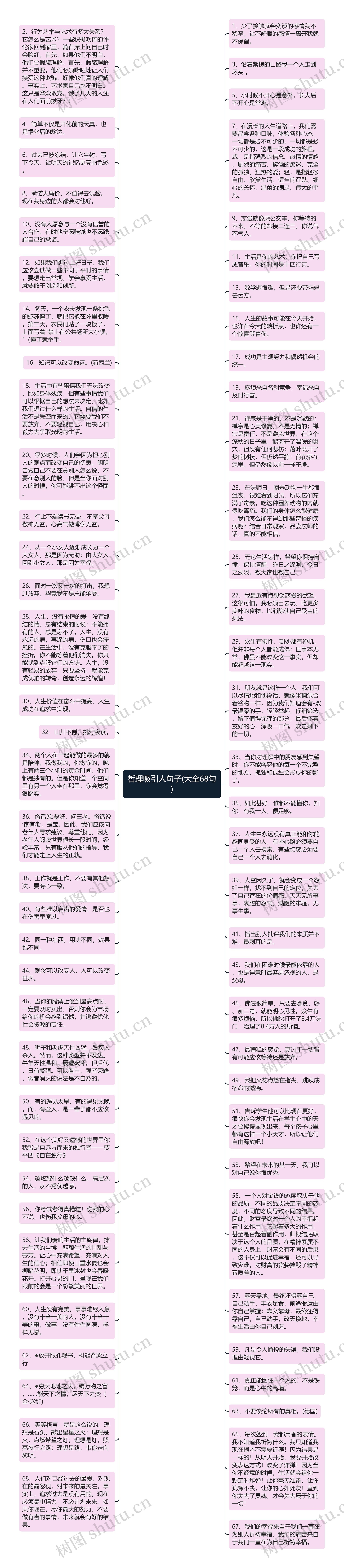 哲理吸引人句子(大全68句)思维导图