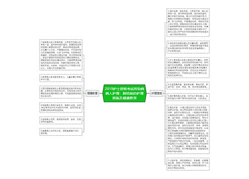 2019护士资格考试传染病病人护理：肺结核的护理措施及健康教育