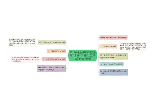 2018中级会计职称经济法第二章第十节:违反《公司法》的法律责任 2018中级会计职称经济法第二章第十节:违反《公司法》的法律责任