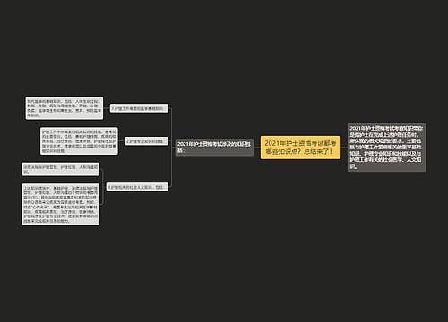 2021年护士资格考试都考哪些知识点？总结来了！