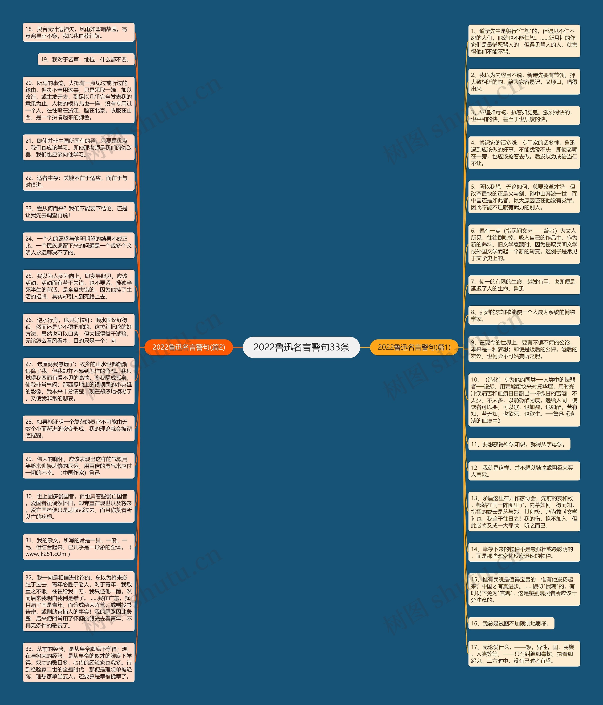 2022鲁迅名言警句33条思维导图