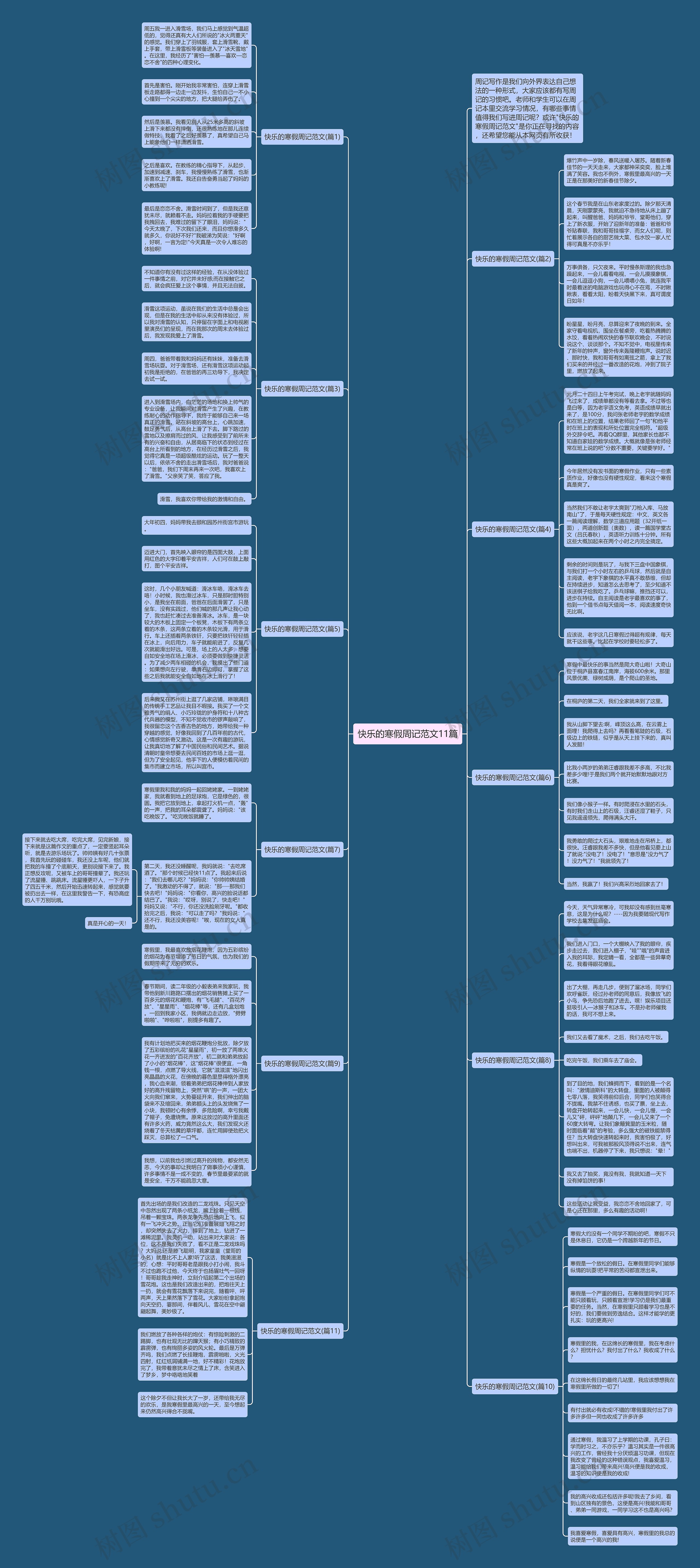 快乐的寒假周记范文11篇思维导图