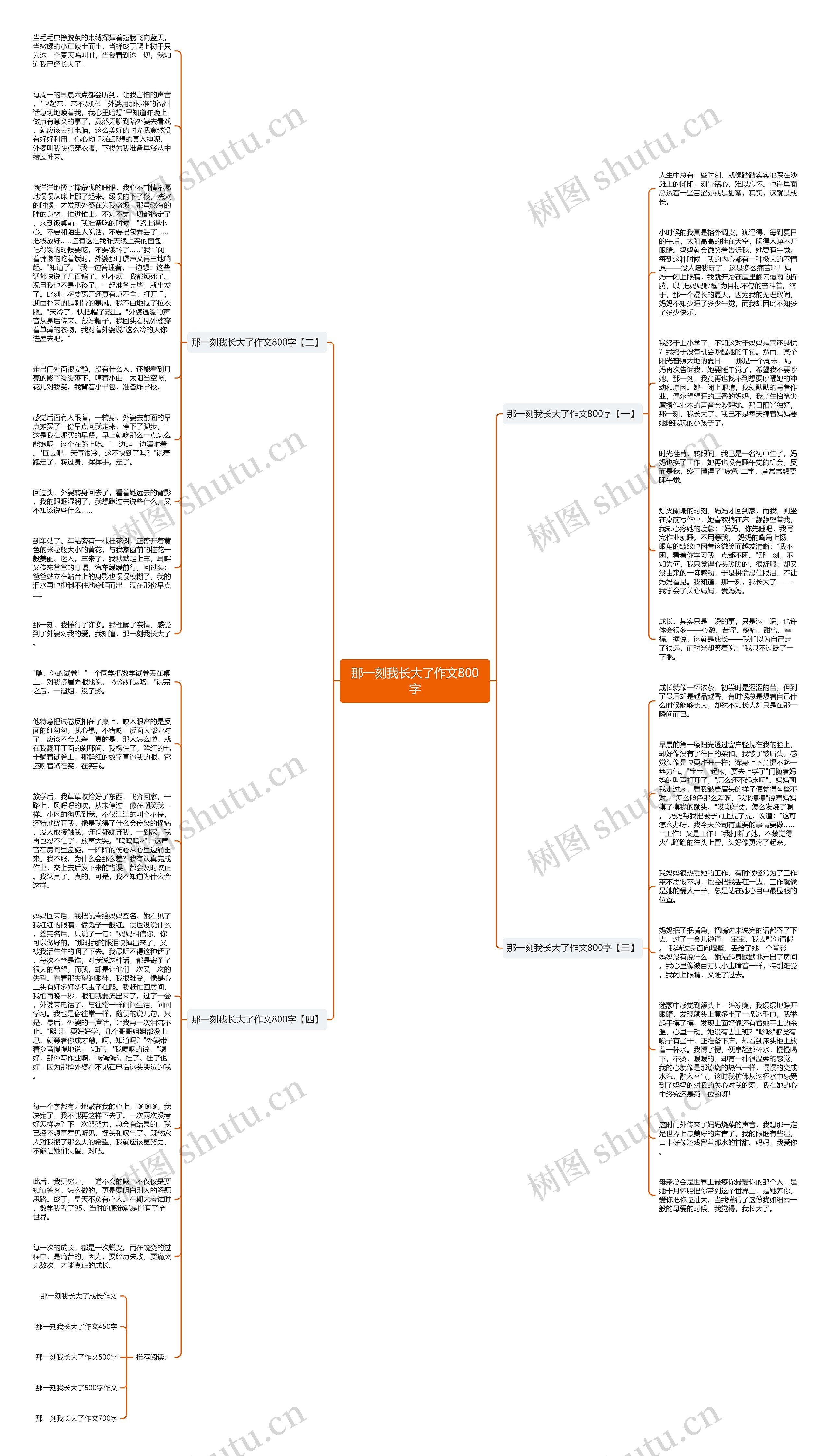 那一刻我长大了作文800字思维导图