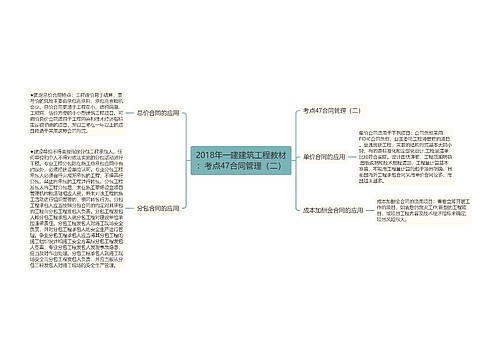 2018年一建建筑工程教材：考点47合同管理（二）