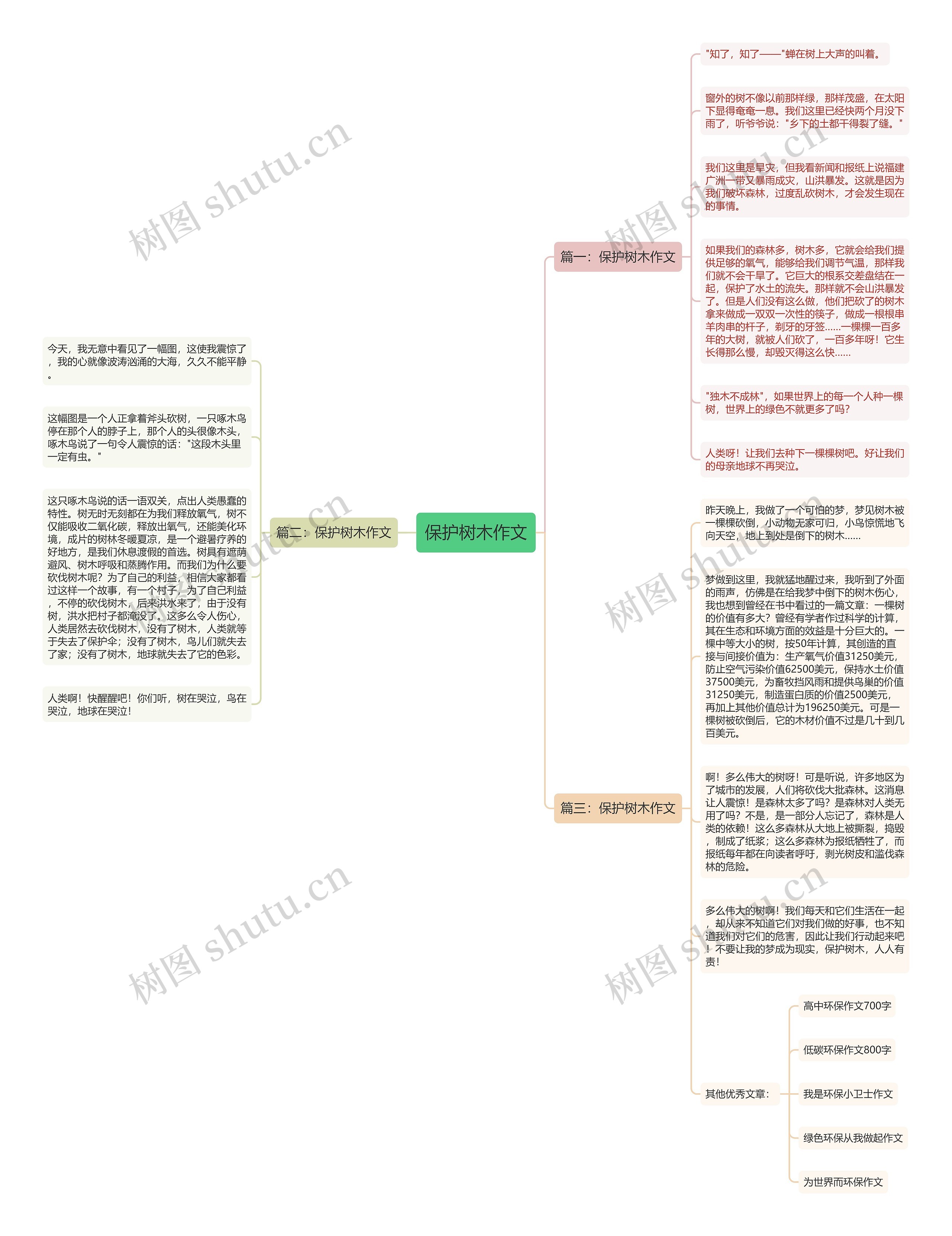 保护树木作文思维导图