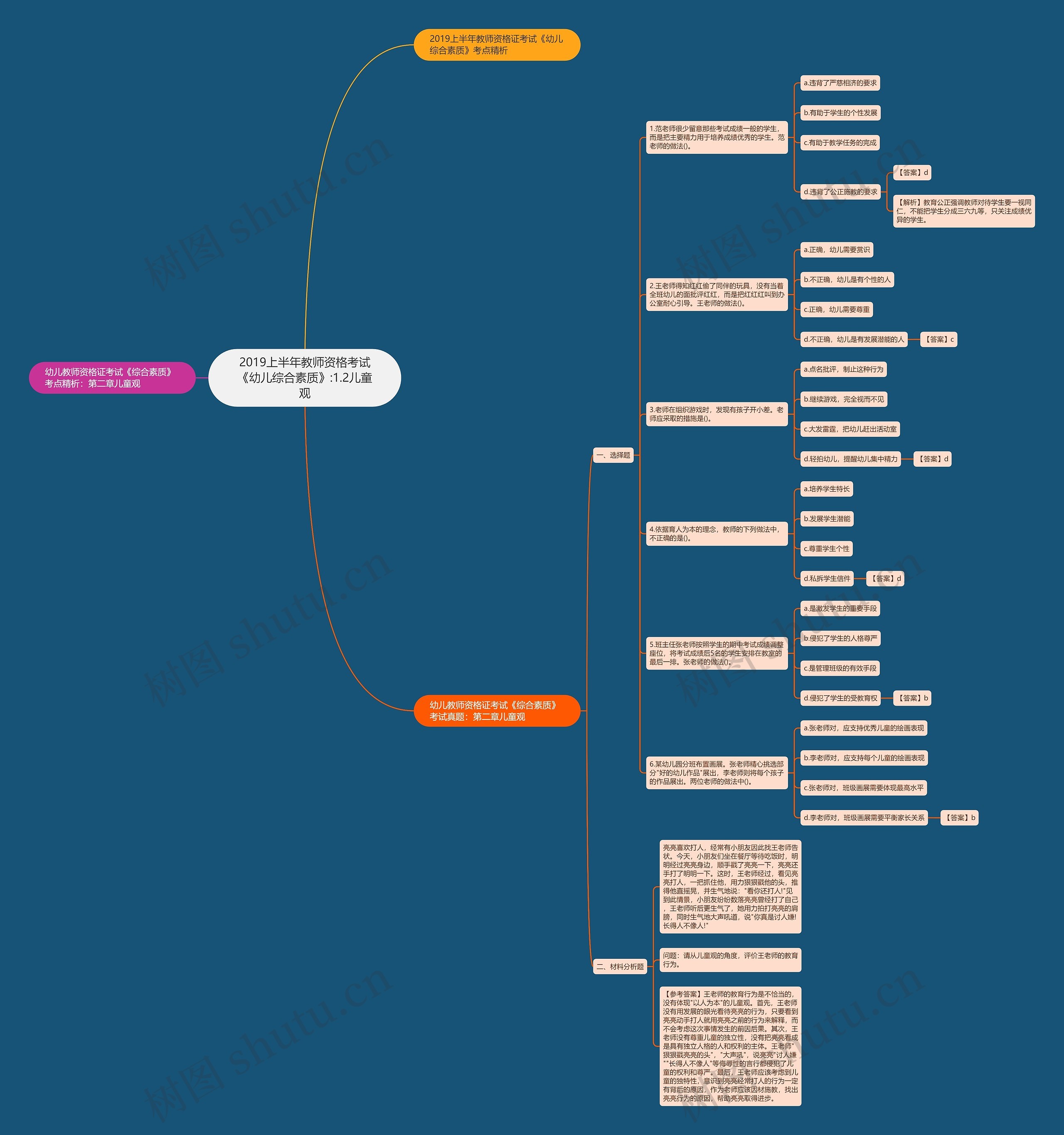2019上半年教师资格考试《幼儿综合素质》:1.2儿童观思维导图