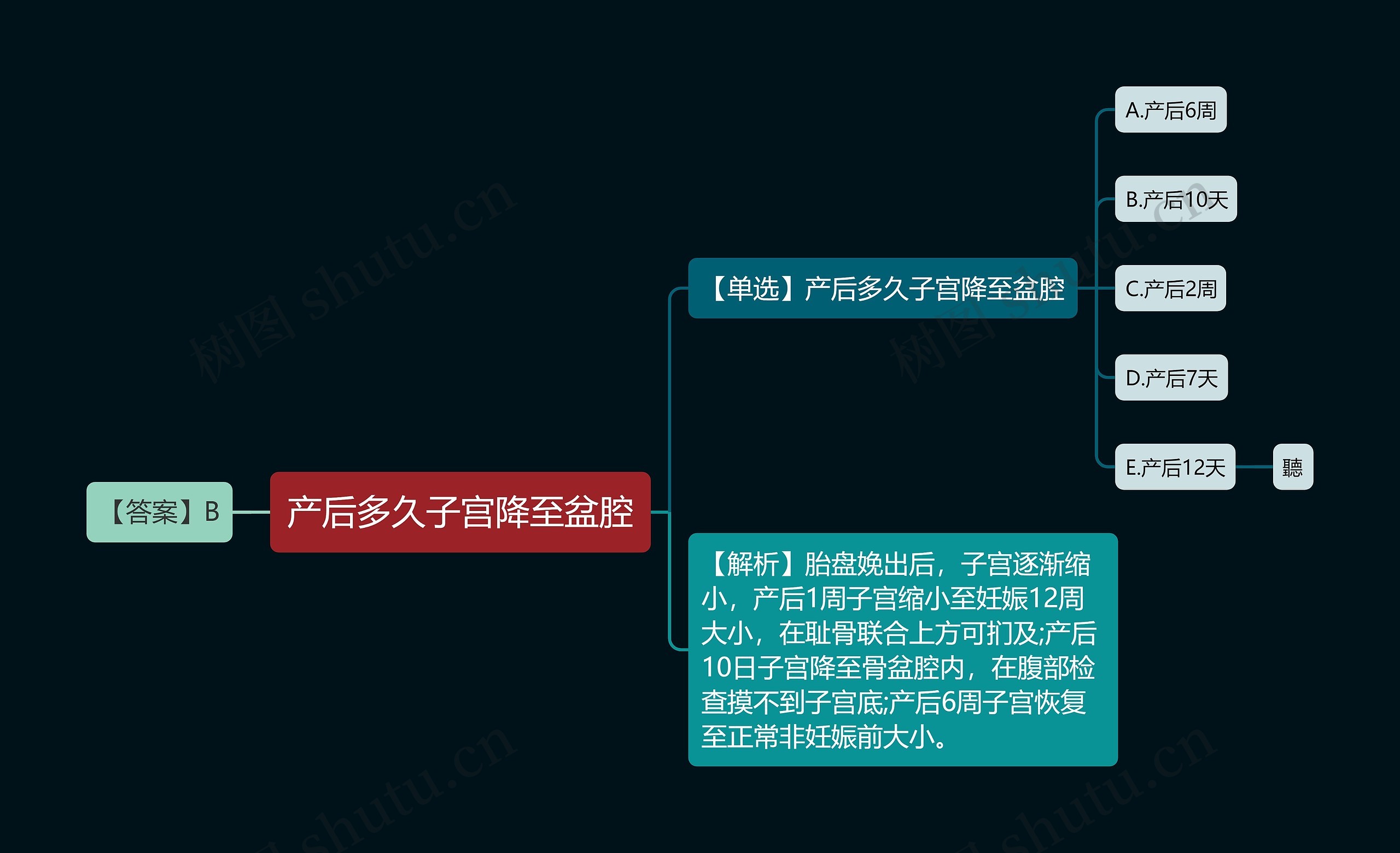 产后多久子宫降至盆腔思维导图