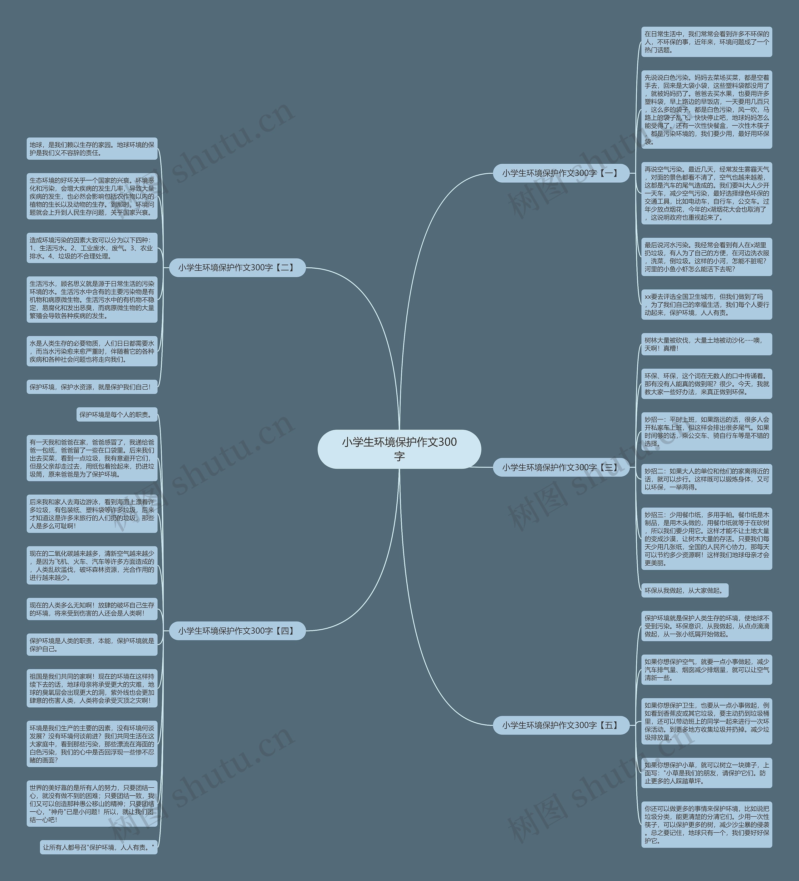 小学生环境保护作文300字思维导图