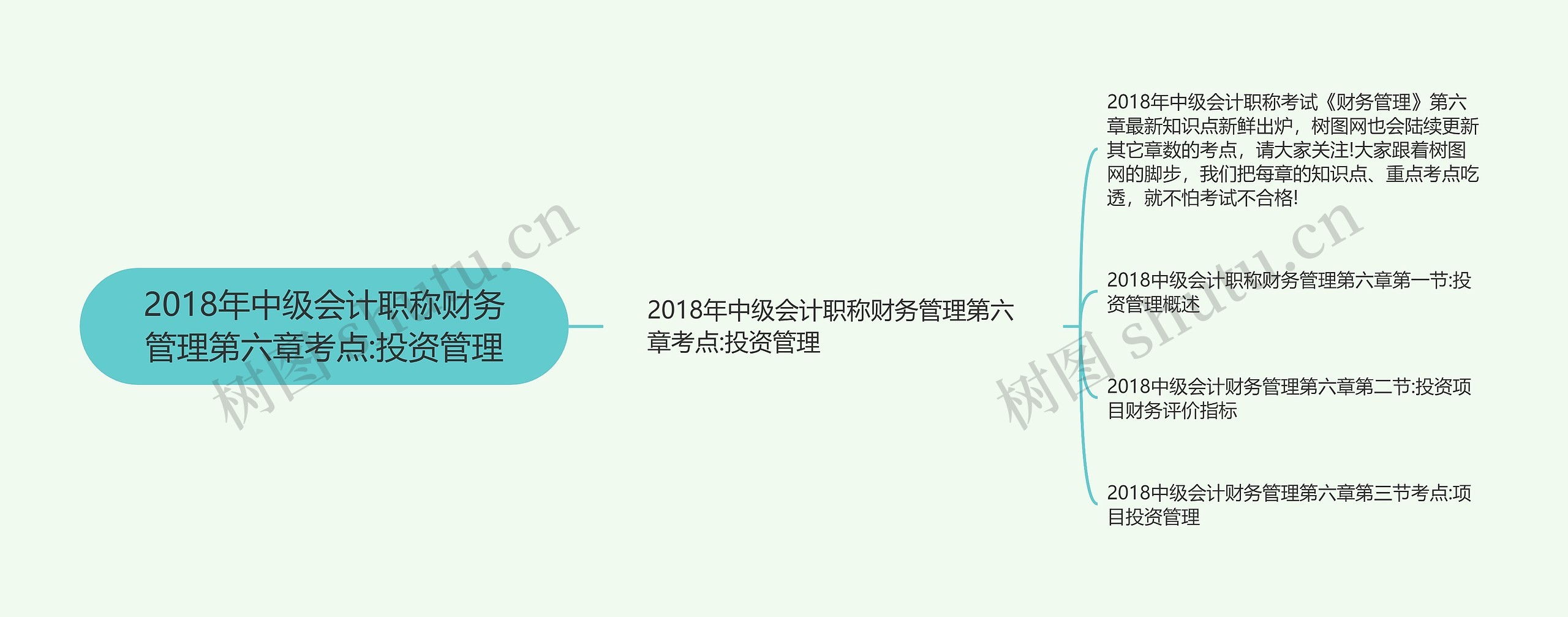 2018年中级会计职称财务管理第六章考点:投资管理思维导图