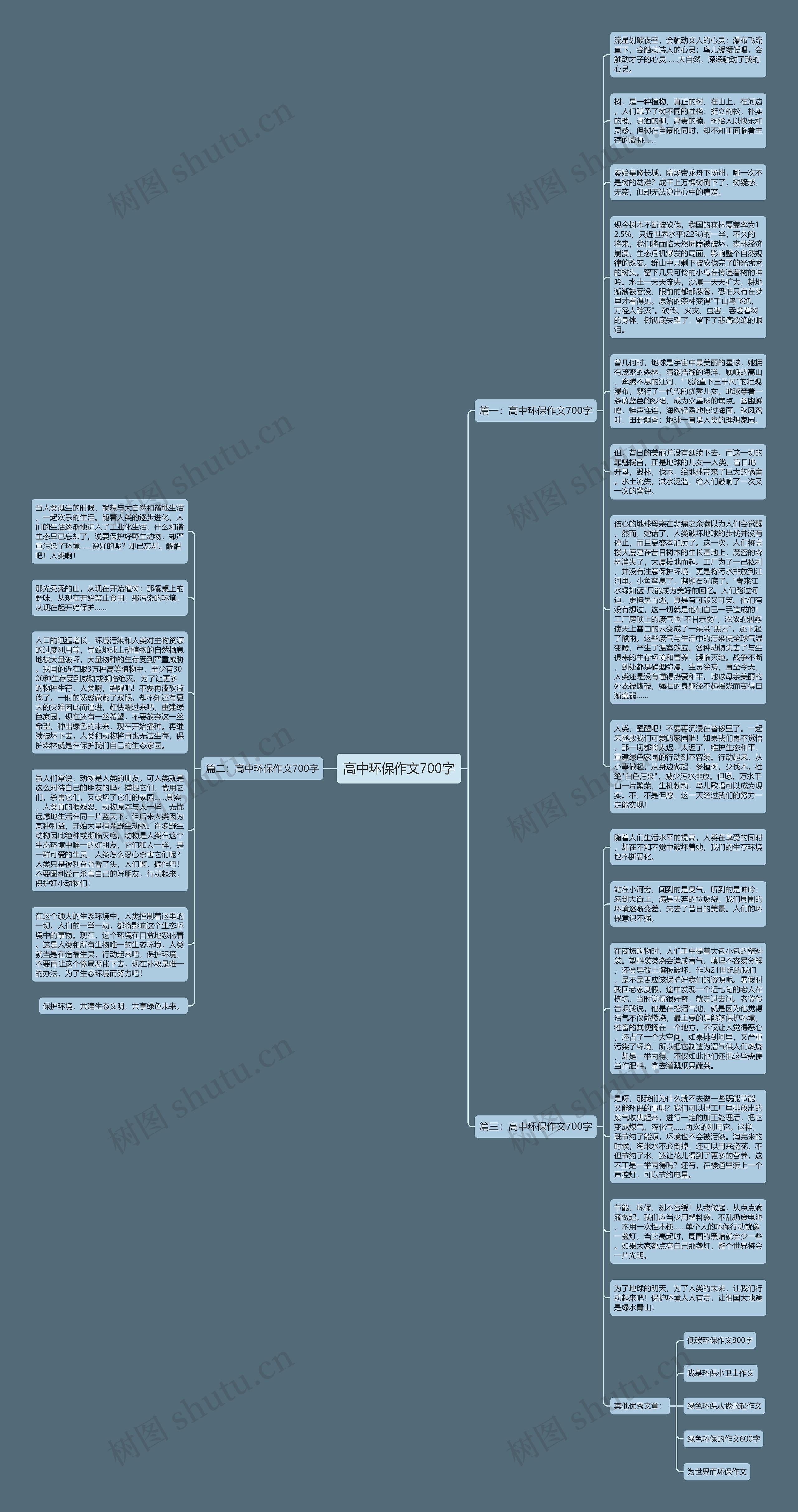 高中环保作文700字思维导图