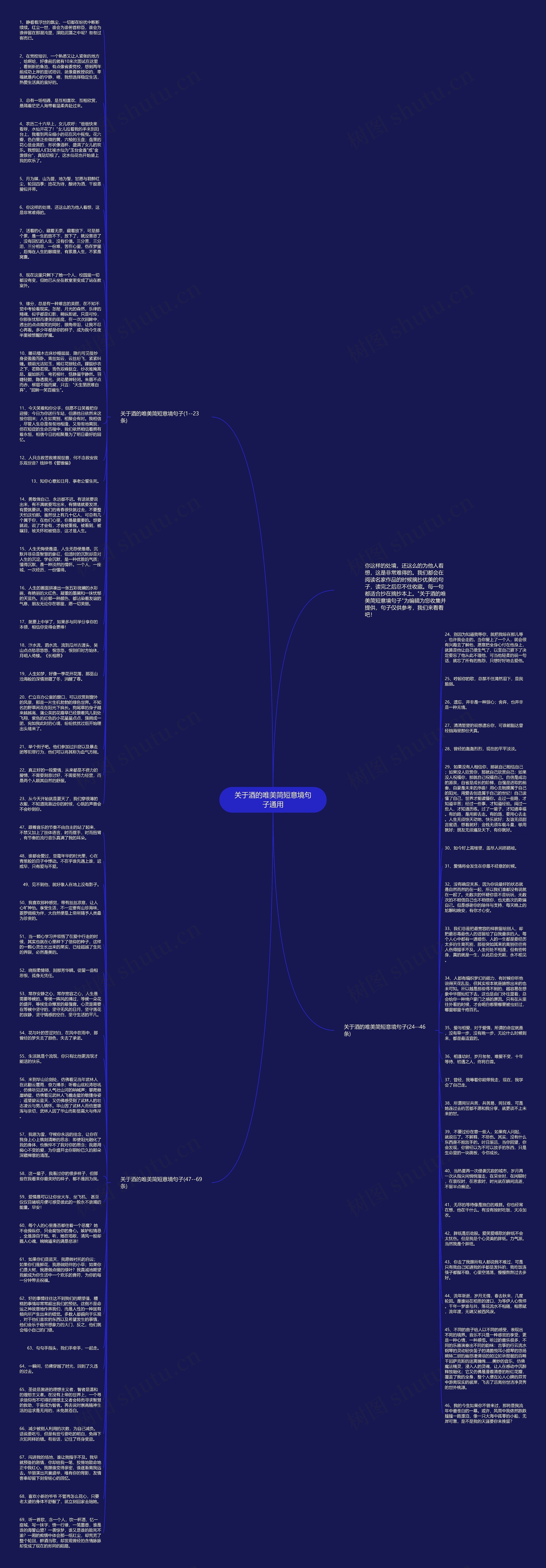 关于酒的唯美简短意境句子通用思维导图