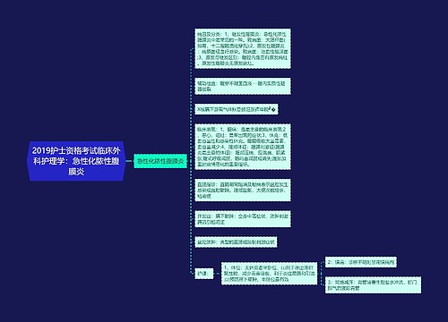 2019护士资格考试临床外科护理学：急性化脓性腹膜炎