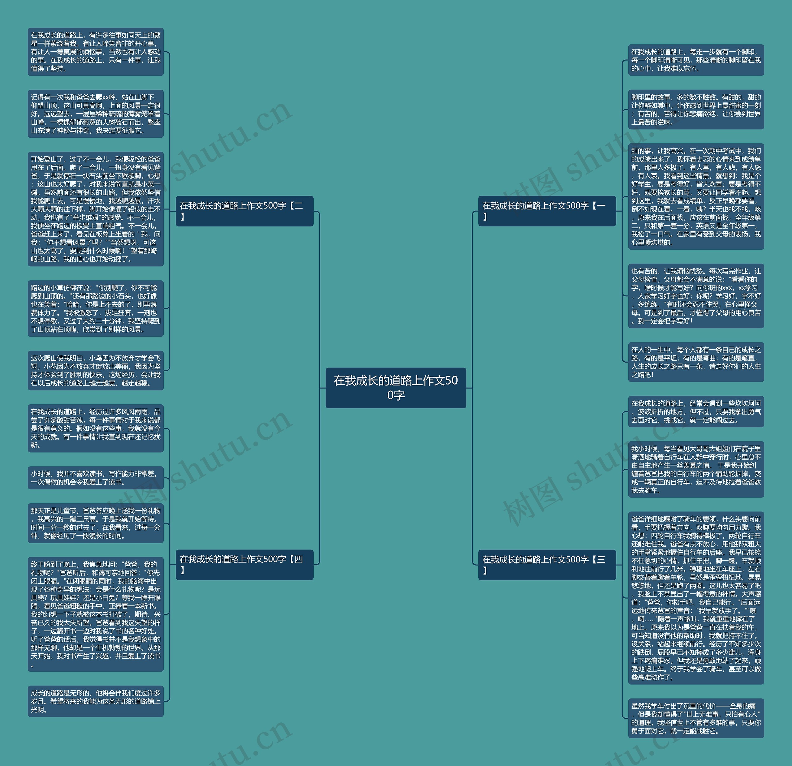 在我成长的道路上作文500字思维导图